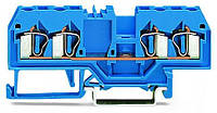 WAGO 280-834 клемма 4-проводная синяя для проводника сечением до 2,5 мм²; для DIN-рейки, CAGE CLAMP®
