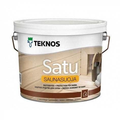 Захисний засіб (акрилатний) TEKNOS Satu Saunasuoja для стін та стель у сауні 0,9 л, Фінляндія, фото 2