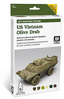 Набір для модуляції кольорів США, В'єтнам Olive Drab (6 кольорів). VALLEJO 78412