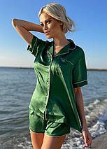 Шовкова жіноча піжама "Мілан". TM"Silk Kiss". Натуральний 100% шовк. Зелена, фото 2