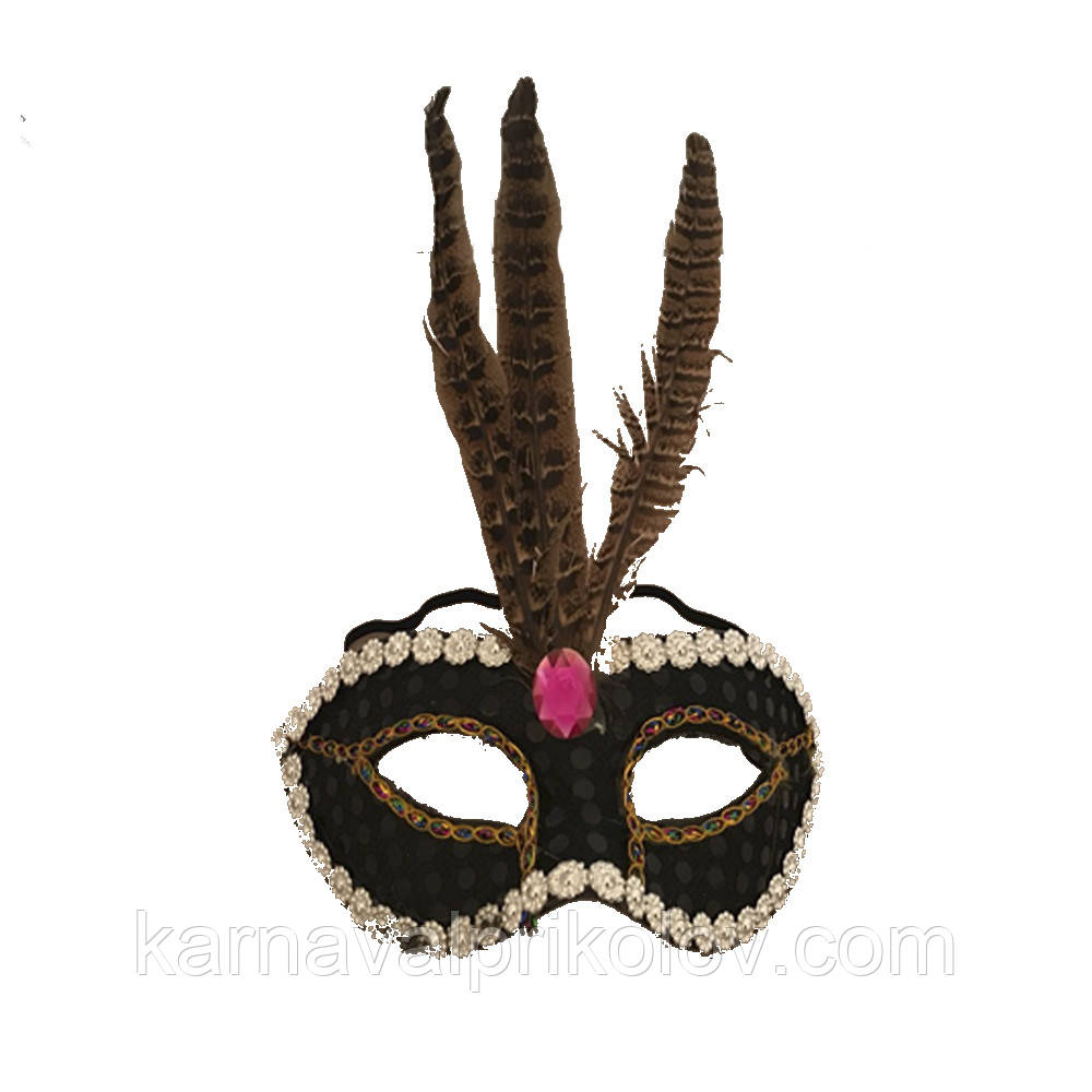Венецианская маска Фантазия (черная) - фото 2 - id-p838076622
