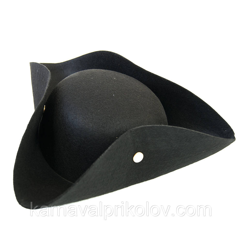 Шляпа Пирата треуголка с заклепками (черный) - фото 2 - id-p1447196663
