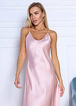 Шовкова сукня комбінація на бретелях. TM"Silk Kiss". Натуральний 100% шовк. Міді, рожевий, фото 3