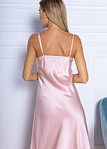 Шовкова сукня комбінація на бретелях. TM"Silk Kiss". Натуральний 100% шовк. Міді, рожевий, фото 5