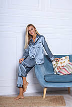 Шовкова жіноча піжама "Сідней". TM"Silk Kiss". Натуральний 100% шовк. Колір: дельфін, фото 2