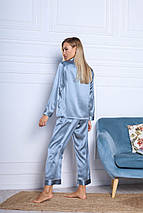 Шовкова жіноча піжама "Сідней". TM"Silk Kiss". Натуральний 100% шовк. Колір: дельфін, фото 3