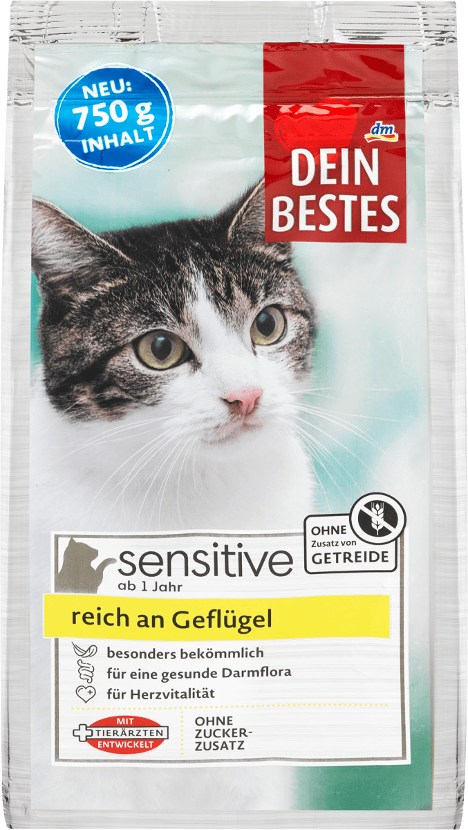 Сухий корм для чутливих кішок Dein Bestes Sensitive, 750 гр