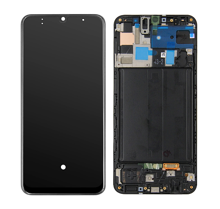 Дисплей + сенсор з рамкою Samsung A50 A505 (2019) Black (OLED) - p/n:3.5.50S #5-3 A30.A50.A50S, фото 1