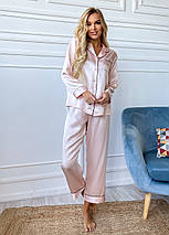 Шовкова жіноча піжама "Сідней". TM"Silk Kiss". Натуральний 100% шовк. Рожева, фото 3