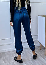 Жіночі брюки з натуральної 100% шовк, шовкові бриджі TM"Silk Kiss". Королівський синій, фото 2