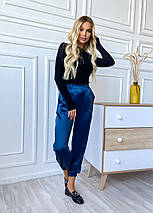 Жіночі брюки з натуральної 100% шовк, шовкові бриджі TM"Silk Kiss". Королівський синій, фото 3