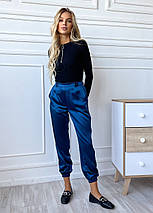 Жіночі брюки з натуральної 100% шовк, шовкові бриджі TM"Silk Kiss". Королівський синій, фото 5