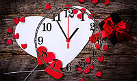 Часы настенные стеклянные "Нearts valentines day"