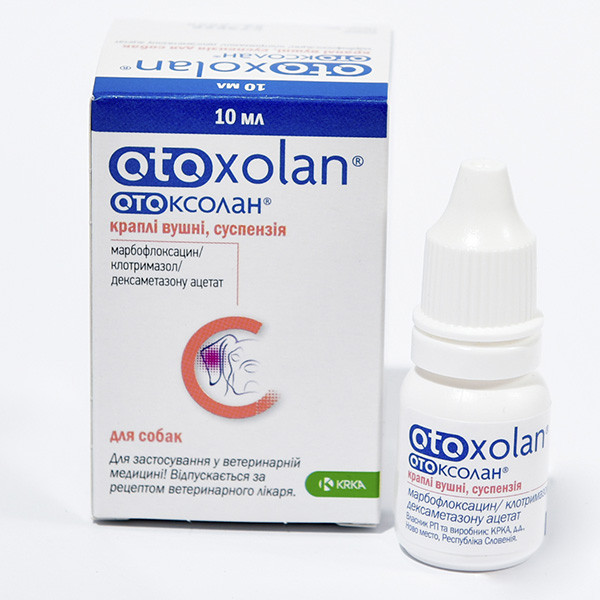 Вушні Краплі Відоксолан 10 мл (Otoxolan) для Собак, KRKA