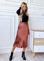 Шовкова жіноча спідниця. TM"Silk Kiss". Натуральний 100% шовк. Мідна, міді, фото 3