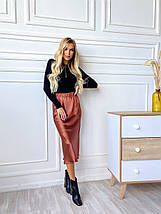 Шовкова жіноча спідниця. TM"Silk Kiss". Натуральний 100% шовк. Мідна, міді, фото 4