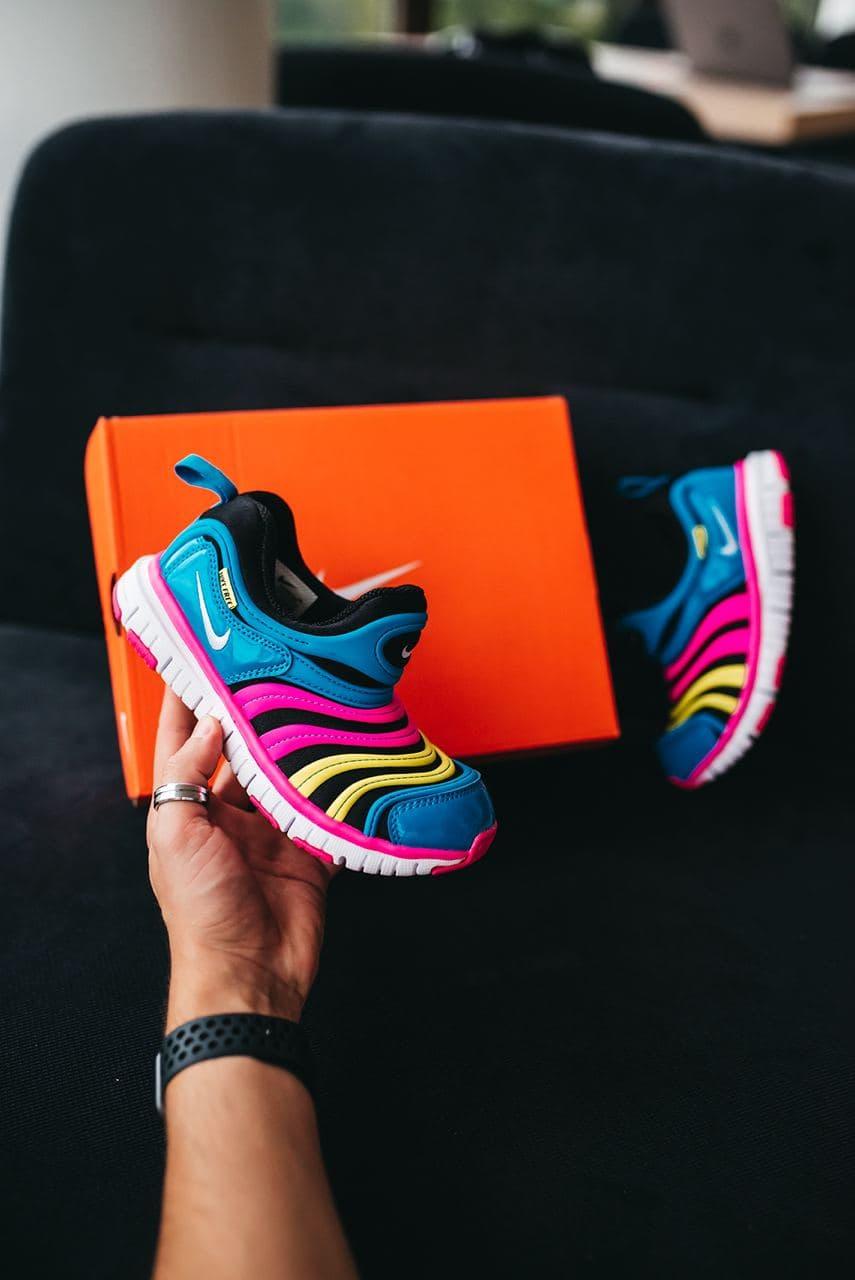 Кольорові дитячі кросівки на хлопчика і дівчинку Nike Dynamo Free. Дитяче взуття різнокольорові Найк Динамо Фрі, фото 1
