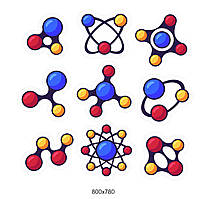 Наклейки на стіну в сучасний кабінет хімії молекули