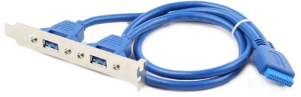 Адаптер Планка 2xUSB3.0 від мат.плати INTERNAL USB3.0 Cablexpert, 45см (CC-USB3-RECEPTACLE) (код 115984)