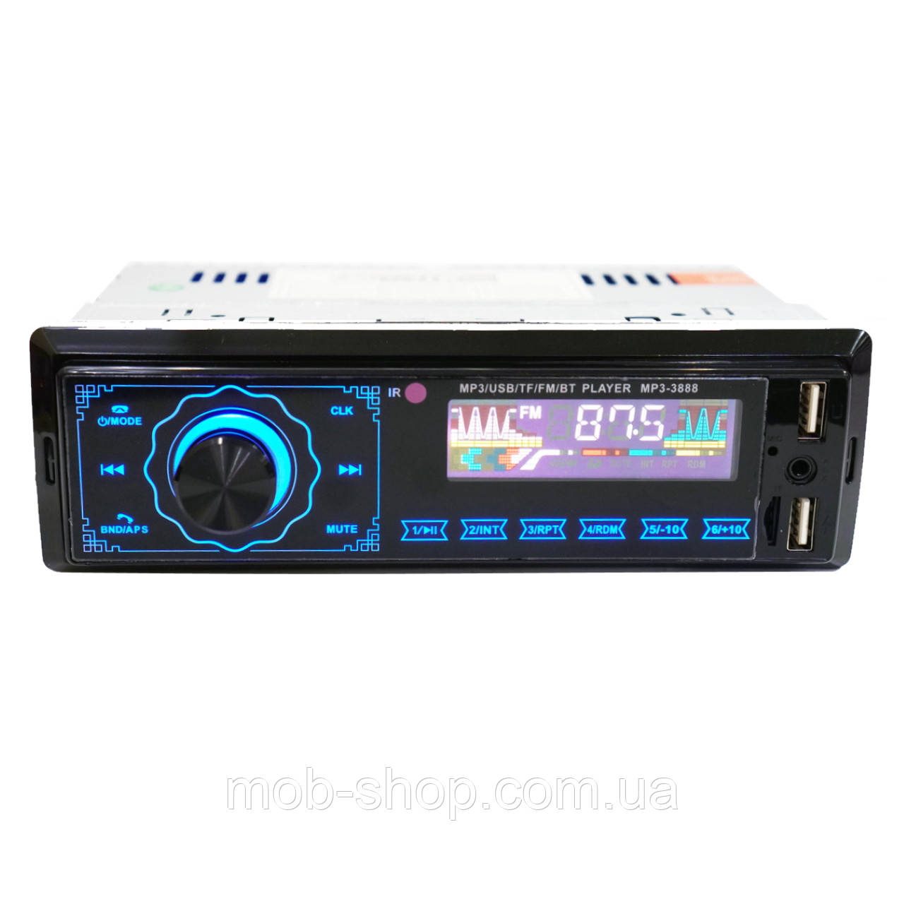 Сенсорна автомагнітола 3888 ISO 2хUSB Bluetooth стандартна магнітола 1din з блютузом