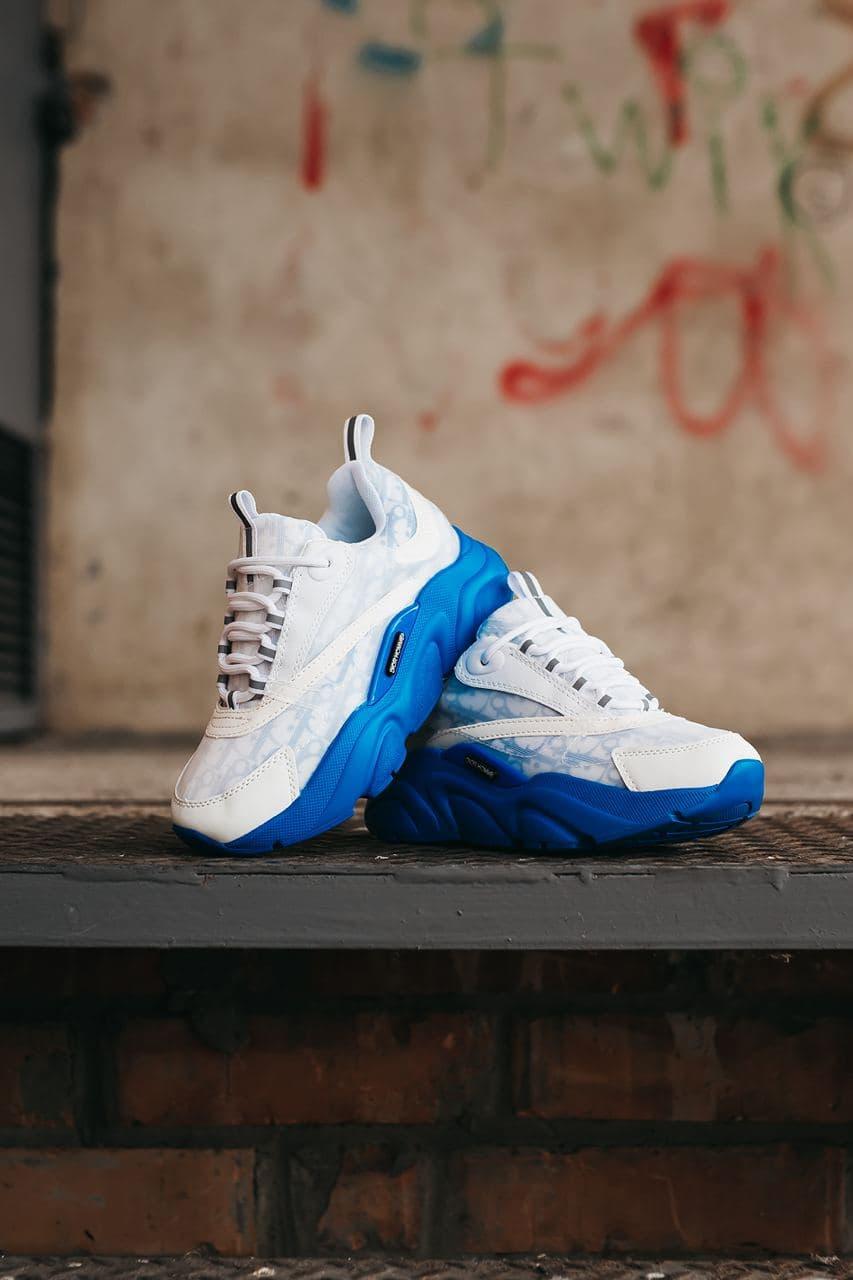 Кросівки дитячі для хлопчиків білі з синім Dior Homme. Модна дитяча взуття для хлопчиків біла Діор Хомми, фото 1