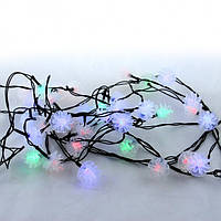 Гірлянда новорічна 40 LED різнобарвний Multi small parts шишки чорний дріт