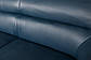 Лаунж-банкетка зі спинкою Nicolas Merida темно-синього кольору із шкірозамінника для вітальні модерн, фото 6