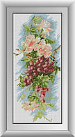 Картина из страз Dream Art Композиция с виноградом (полная зашивка, квадратные камни) (DA-30104) 31 х 71 см