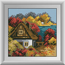 Алмазная мозаика Dream Art Осенний домик (квадратные камни, полная зашивка) (DA-30486) 15 х 15 см (Без