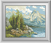 Картина алмазная вышивка Dream Art Озеро в горах (DA-30547) 33 х 41 см (Без подрамника)