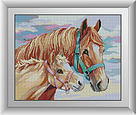 Алмазная живопись Dream Art С мамой (лошади) (DA-30576) 40 х 50 см (Без подрамника)