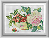 Картина из мозаики Dream Art Клубника и пион (DA-30616) 35 х 48 см (Без подрамника)