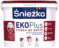 Краска Sniezka Eco Plus гипоаллергенная акриловая моющаяся для стен и потолков (10л)