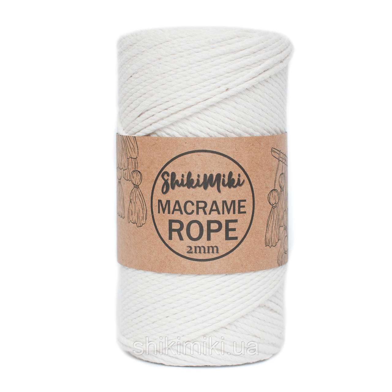 Еко шнур Shikimiki Rope 2 mm, колір Білий