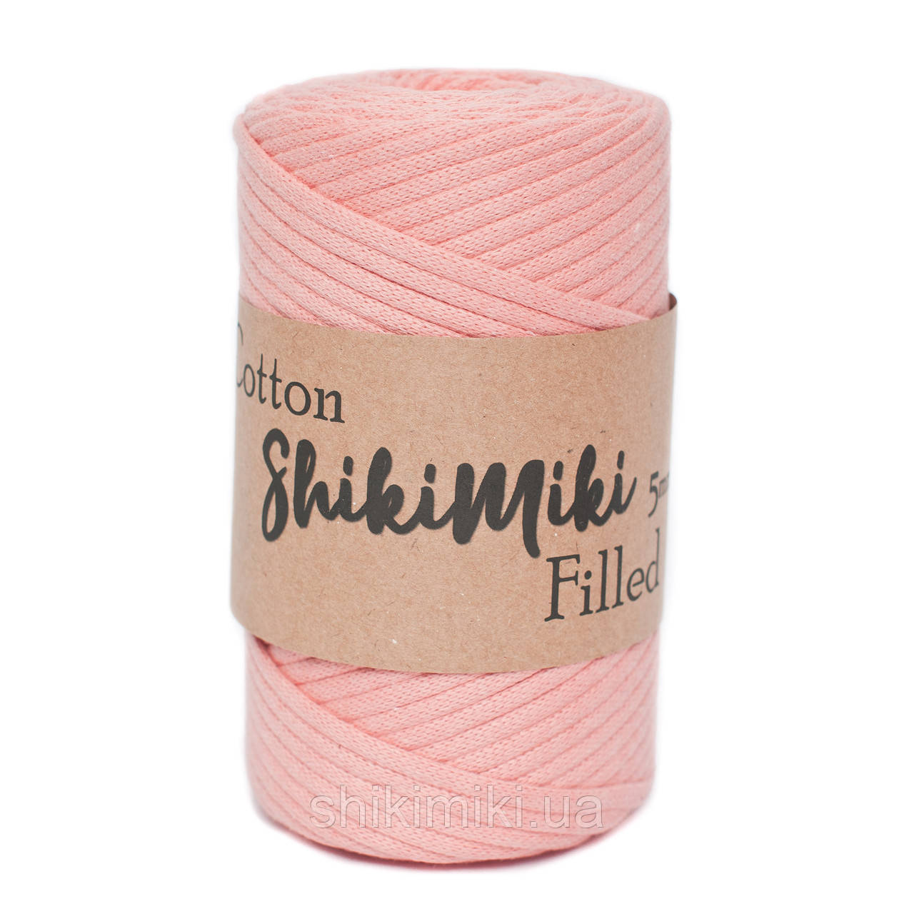 Трикотажний бавовняний шнур Cotton Filled 5 мм, колір Лососевий