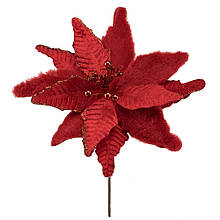 Новорічна декоративна квітка "Пунсетія" червона 44х32 см