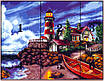 Набір для вишивання за нанесеною на канву схемою "The seaside lighthouse 3". AIDA 14CT printed 54*44 см, фото 4