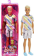 Лялька Кен Модник у клітчастій футболці Barbie Ken Fashionistas Doll #174 (GRB90)