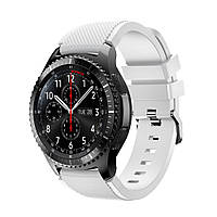 Ремешок для Samsung Gear S3 / Samsung Galaxy Watch 46mm Silver - белый / силикон / 22mm
