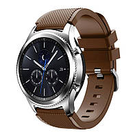 Ремешок для Samsung Gear S3 / Samsung Galaxy Watch 46mm Silver - коричневый / силикон / 22mm