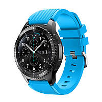 Ремешок для Samsung Gear S3 / Samsung Galaxy Watch 46mm Silver - голубой / силикон / 22mm
