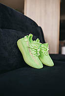 Adidas YEEZY BOOST 350 v2 Glow Летние кроссовки детские салатовые. Летняя детская обувь Адидас Изи Буст 33