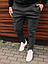 Теплі чоловічі штани на флісі з манжетами повсякденні, розмір S, M, L, XL, сірі, графіт, чорні, фото 4