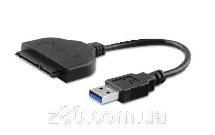 Адаптер кабель USB 3.0 на SATA 22 pin (7+15) для HDD,SSD 2.5" з USB 2.0 живленням, фото 1