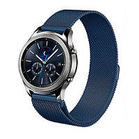 Ремешок Milanese Loop для Samsung Gear S3 / Samsung Galaxy Watch 46mm Silver - синий / нержавеющая сталь /
