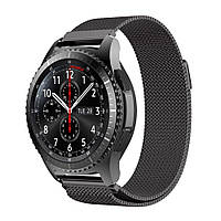 Ремешок Milanese Loop для Samsung Gear S3 / Samsung Galaxy Watch 46mm Silver - черный / нержавеющая сталь /