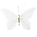 Новорічна ялинкова іграшка "Чарівництво метелика" біла 17,5х11,5 см, фото 3