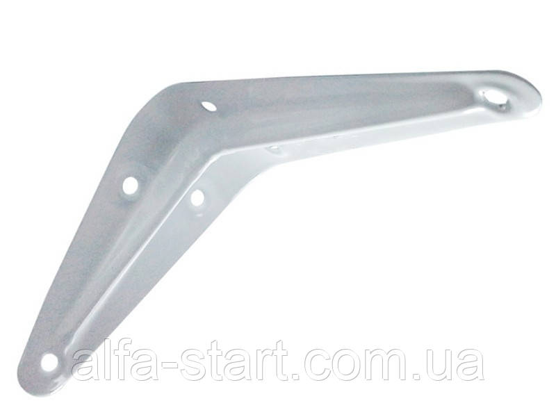 Білий металевий кутовий Консоль для рушників 125/150 мм (кронштейн) для кріплення полиці на стіну