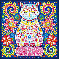 Алмазная Мозаика SHLab Блестящий Кот Вышивка Камнями SH-24355 30x30 см (Светящаяся)(Полная Выкладка)