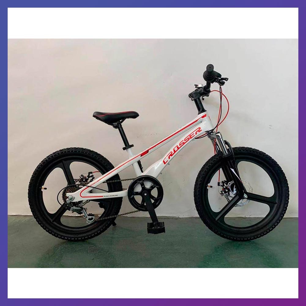 Велосипед дитячий на магнієвої рамі литі диски Crosser MTB 20" зріст 130-150 см вік 7 до 11 років білий